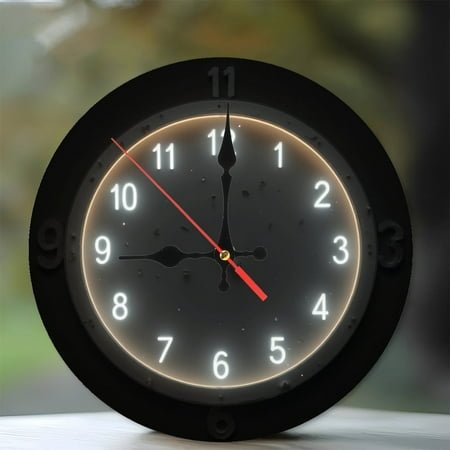 Vintage Wall Clock with LED Backlight for Home Decor 10-Inch Silent Wooden Wall Clock, Battery Operated (AA Batteries Not Included), Artistic Home Decor