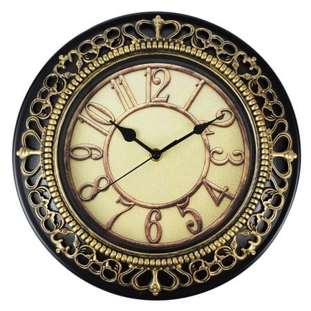 Wall Clock for Living Room Decor Battery Operated,12 Inches Round Silent Non Ticking Clock for Kitchen Home Office