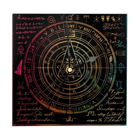 Wall Clocks, Bill Cipher Wheel Zodiac Battery Operated Number Clock for Bedroom Living Kitchen Office Home Decor Silent & Non-Ticking