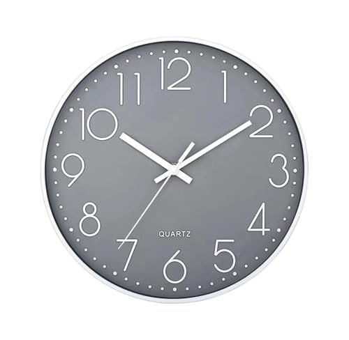 Wall Clock Silent & Non Ticking Modern Quartz Battery Operated Digital Quiet Sweep Office/Home/School/Kitchen Decor Clocks 9 Inch