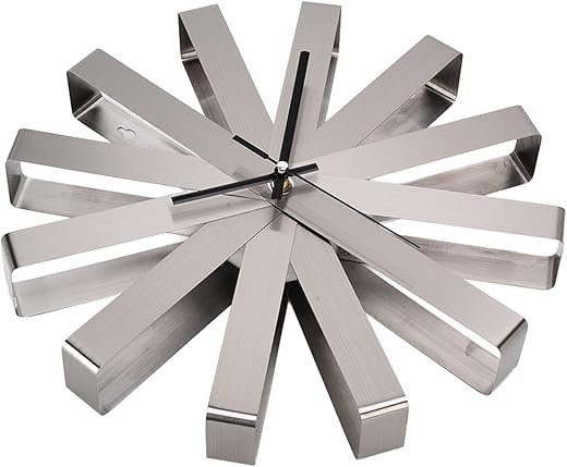 Wall Clock Stainless Steel Silent Modern Decorative Hanging Clock for Bedroom Living Room Large Wall Clock Metal Decorative Wall Clock