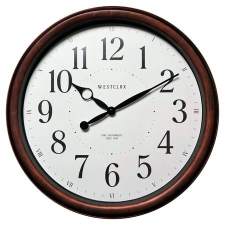 Westclox 20 Analog Quartz Accurate Brown Woodgrain Finish Wall Clock