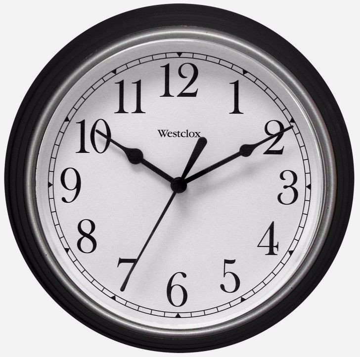 WESTCLOX Black 8-1/2" Quartz Wall Clock Battery Operated Home Office 46991A New!