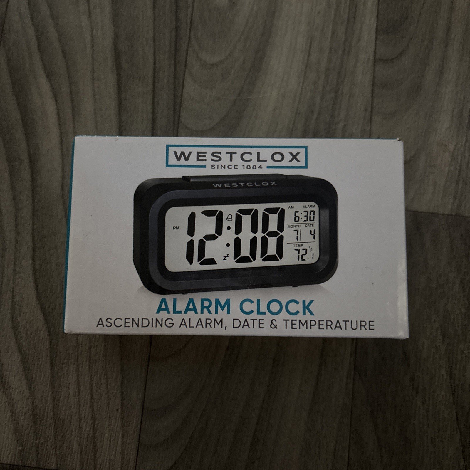 Westclox Digital Alarm Clock Day/Date Display and LED Backlight Black OPEN BOX