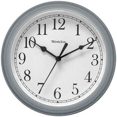 Westclox Round Gray Wall Clock 9 Arabic White Dial 46984A