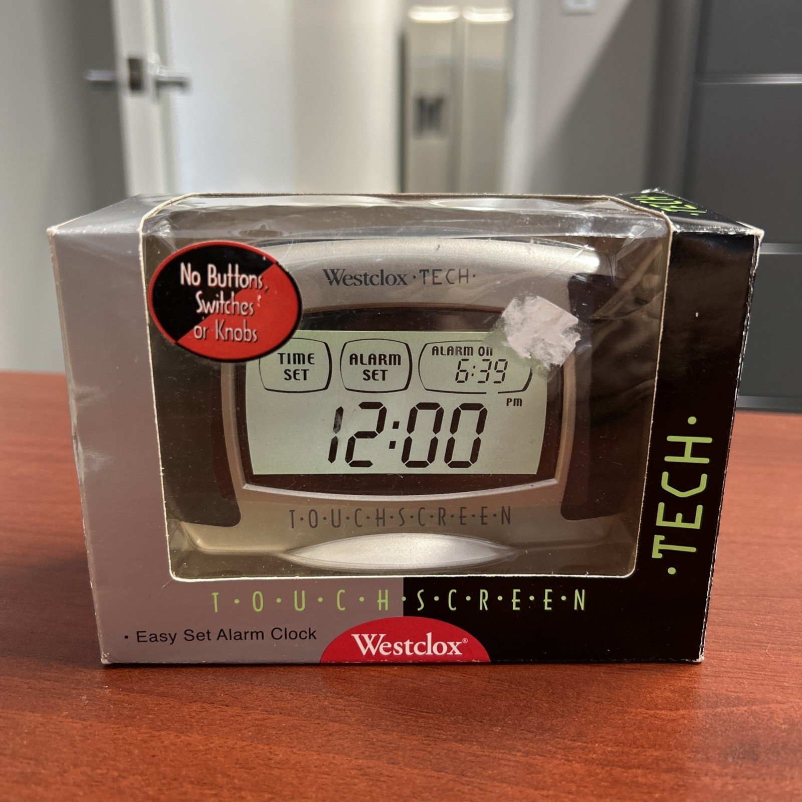 Westclox Tech Touch Screen * Easy Set Alarm Clock * LCD Display Requires 2 - AAA