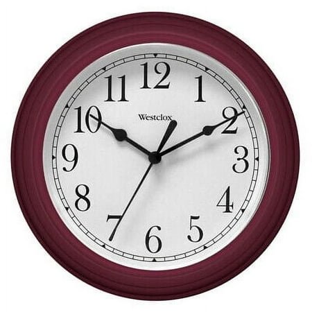 Westclox Wall Clock Simplicity Analog Round Home Office Clock 46983 Burgundy