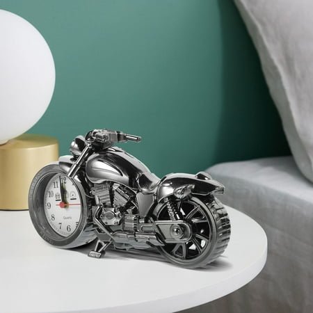 WEUVEB Vintage Motorcycle Alarm Clock with Quartz Movement for Timekeeping