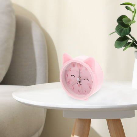 WHAMVOX Cartoon Cat Alarm Clock Cute Aesthetic for Kids Travel Child Pink