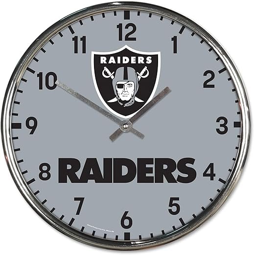 WinCraft Las Vegas Raiders Chrome Wall Clock