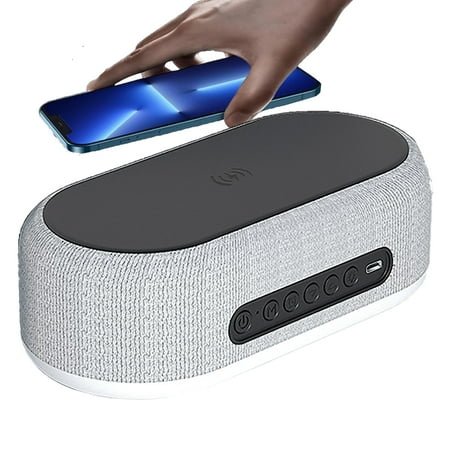 Wireless Charging Station, 6 in 1 Charging Station, 15W Fast Charging Dock Station for iPhone Samsung, Alarm Clock with Wireless Charger, Night Light