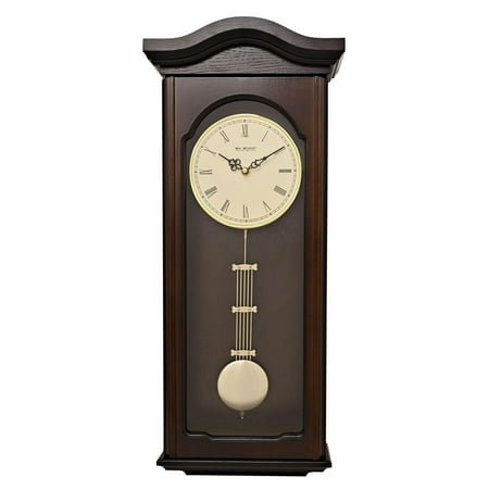 Wm. Widdop Dark Walnut Finish Traditional Pendulum Wall Clock