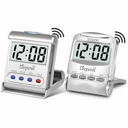 wonima99 2 Pack Talking Clocks for Blind Elderly,Hearing Impaired Alarm Clock,English Language Battery Operated Digital Clock for Seniors