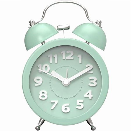 wonima99 Analog Alarm Clock, 4 inch Super Silent Non-Ticking Twin Bell Alarm Clock with Backlight,No Snooze,Battery Operated,Loud Bell for Heavy Sleepers,Home Decor,Pure White