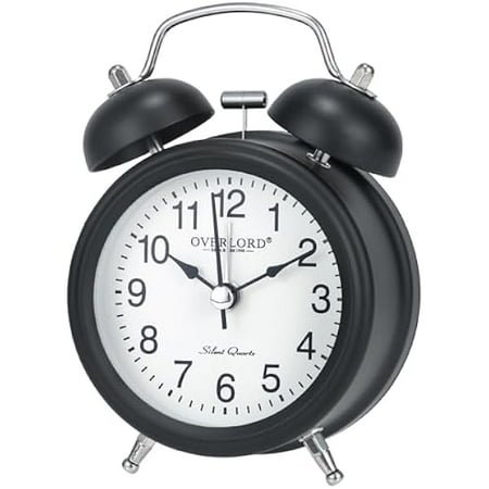 wonima99 Big Ben Twin Bell Alarm Clock for Heavy Sleepers - Loud Dual Bell Metal Alarm Clock with Backlight - Battery Operated for Bedroom, Bedside Table, Kids Room & Desk