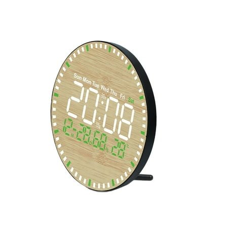 Wooden Digital Wall Clock Large Led Wall Clock With Remote Control Time Date