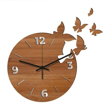 Wood Grain Retro Wall Clock Silent Non-Ticking Vintage Decorative for Kitchen Living Room Bathroom Bedroom,12 Inch,House Warming Gifts（Style A）