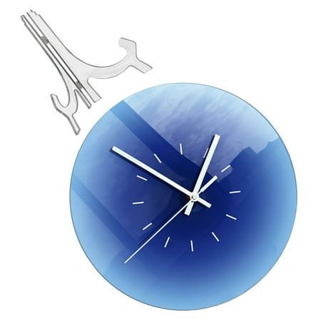 Worgeous 1Pcs Contemporary Wall Clock Blue Acrylic For Office And Living Room