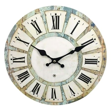 WRITWAA Retro Wall Clock Vintage French Country Style Wooden MDF 1Set