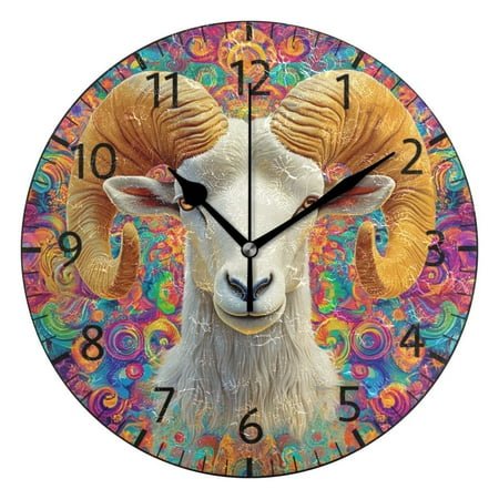 YAZAOO Decorative Wall Clock Size：25cm Crimson Blossom Serenade Design Pattern Clock