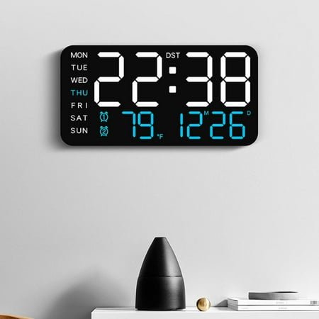 Yiasten Extra-Large Digital Wall Clock - Temperature & Date Display with Easy-Read Numbers for Elderly