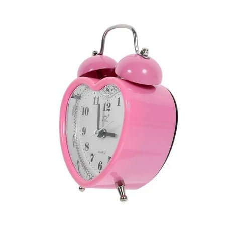 YJIN Kids Alarm Clock Nightstand Decor Heart Shape Operated Non-Ticking Desk