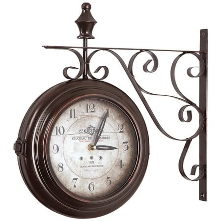 Yosemite Double Sided Frame Wall Clock with Wall Mount Holder