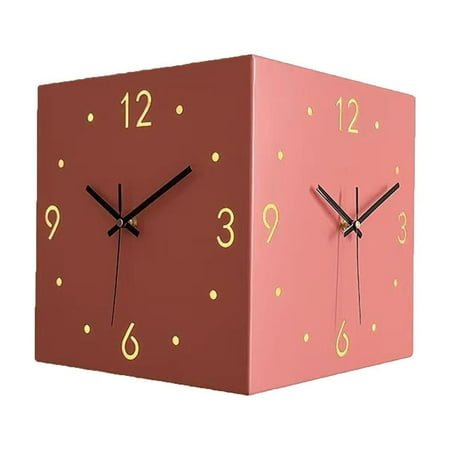 YUEVE Corner Wall Clocks For Living Room Double Wall Clock With Light Square Digital Sensor Luminous Clock With Numeral Scale Battery Operated Silent Wall Clock For Bedroom for Grilling Poop Timer for