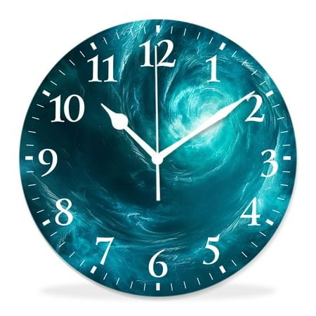 10 Inch Wall Clock Battery Operated Silent Clock Decorative for Office, Kitchen, Outdoor, Living Room，Universe Galaxy Nebula Space Cloud Multicolor