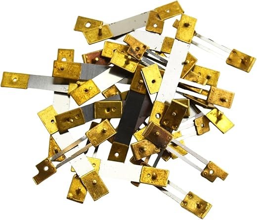 10 Units French Clock Pendulum Suspension Springs - Brass Blocked Antique Clock Repair Parts for Mantel Wall Clocks