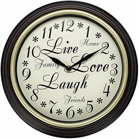 12 Inch Live Laugh Love Quality Quartz Battery Operated Easy to Read Home/Office/Kitchen/Classroom/School Clock Class 13910 0