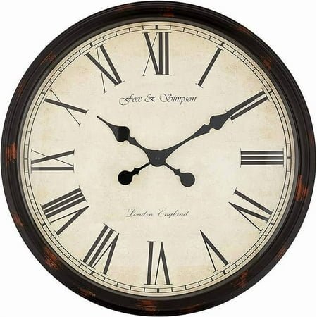 19 Vinceni 'Grand Central' Large Wall Clock in Brown & Beige