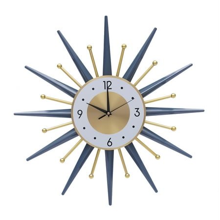 23 Vintage Wall Clock Retro Metal Silent Clock Nordic Style Home Decor Art Sunburst Clock Mid Century Wall Vintage Clock