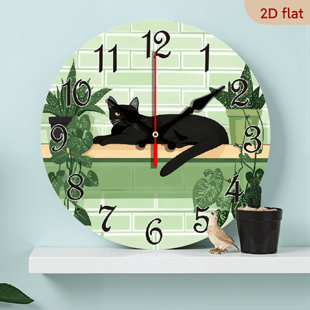 2D Flat 1pc 10Inch Food-Themed Wooden Wall Clock with Creative Toast Breakfast Pattern Design, Battery-Powered Silent Clock, Suitable for Living Room, Bedroom, Kitchen, Office Decoration