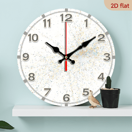 2D Flat 1pc 10Inch Modern Minimalist Wall Clock - Elegant White Face, Black Hour Hand - Battery-Powered Silent Non-Ticking Movement - for Living Room, Bedroom