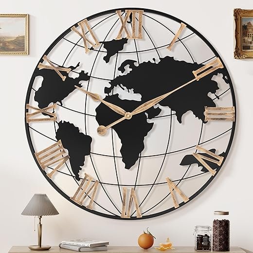 Best World Map Wood Wall Clocks