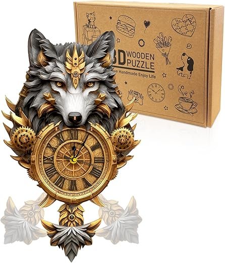 Best Wolf Wooden Wall Clocks