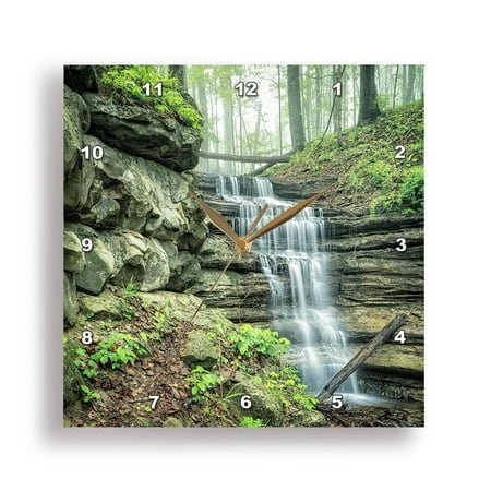3dRose, Blue Springs Falls Left Hand View in Monte Sano State Park, 15x15 Wall Clock
