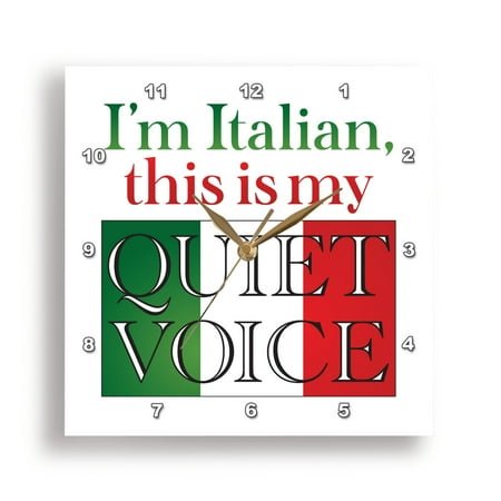 3dRose, I am Italian this is my quiet voice, 15x15 Wall Clock