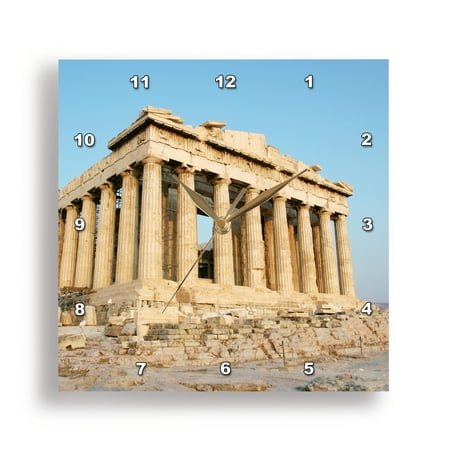 3dRose, Parthenon, Ancient Architecture, Acropolis, Athens, Greece - EU12 PRI0107 - Prisma, 10x10 Wall Clock