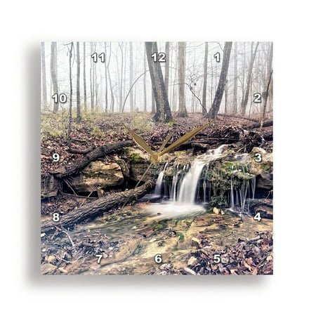 3dRose, Upper Blue Springs Falls iLandscape in Monte Sano State Park, 15x15 Wall Clock