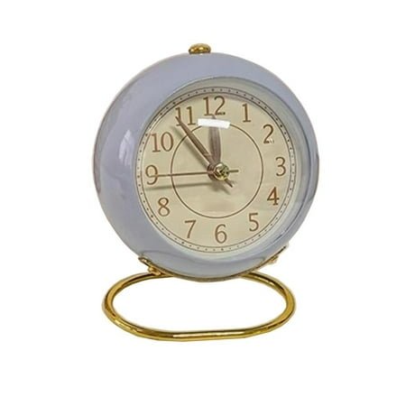 4 Inch Metal Alarm Clock. Round bedside alarm clock for bedroom decoration.