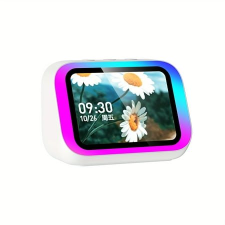 4 Touchscreen Digital Alarm Clock - AI Speaker with Wireless 5.4, RGB Nightlight & Weather Forecast, Family Gift
