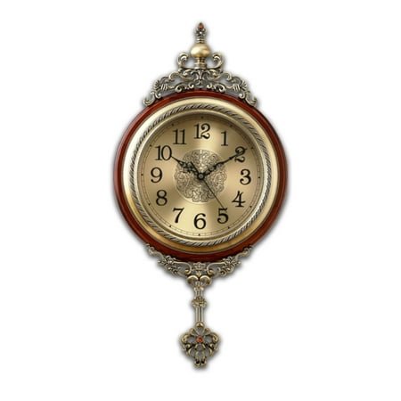 Aero Snail 12.6 Pendulum Wall Clock, Solid Wood, Battery Operated, Retro Vintage Clock W891