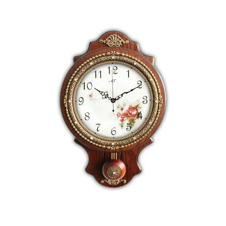 Aero Snail 8.7 Pendulum Wall Clock, Solid Wood, Battery Operated, Retro Vintage Clock W166