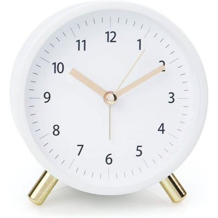 Alarm Clock 4.5 Bedside Analog Alarm Clock for Bedroom Battery Operated Round Clock with Backlight