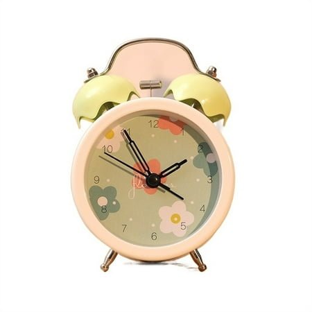 Alarm Clock Bedside Kids Alarm Clock, Twin Bell Wake Up Alarm Clock, Silent Non Ticking, Battery Operated, for Bedroom Home and Offoice Clock for Bedrooms, Table, Home