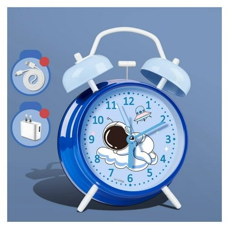 Alarm Clock for Heavy Sleepers Adults Kids Bedrooms Teens Non Ticking Loud Twin Bell Alarm Clock with Backlight