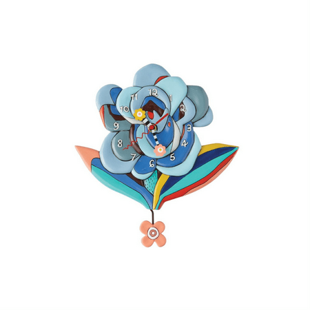 Allen Designs Blue Bloom Wall Clock