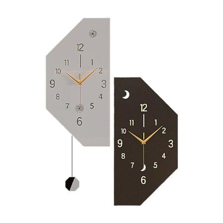 Almencla Double Sided Corner Wall Clock Creative Modern for Study Dining Room Kitchen Octagonal Large